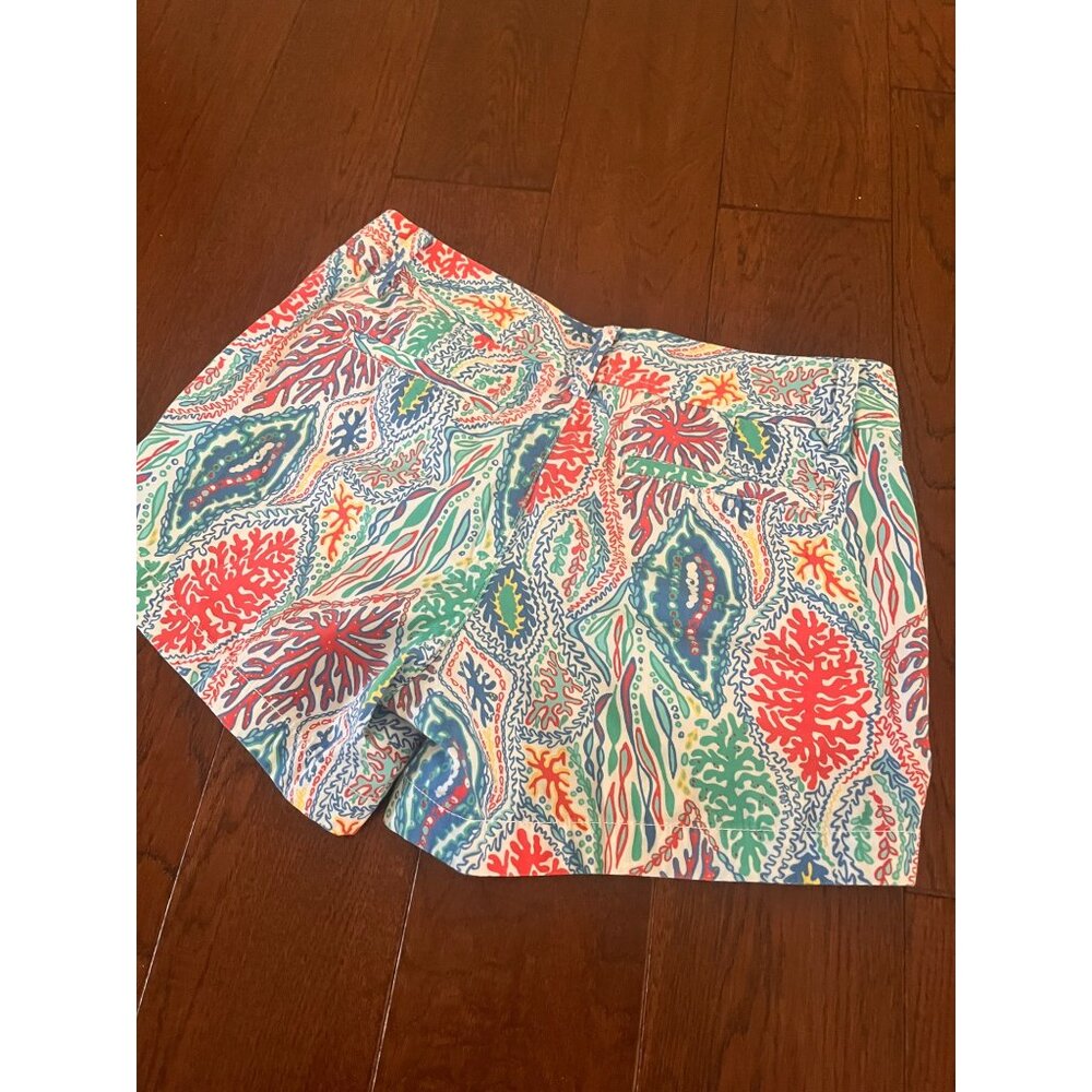 Lilly Pulitzer The Callahan Short Let Minnow Coral Blue Women's Size 6
